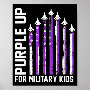 Poster Roxo para Cima para Crianças Militares Meninos Mul
