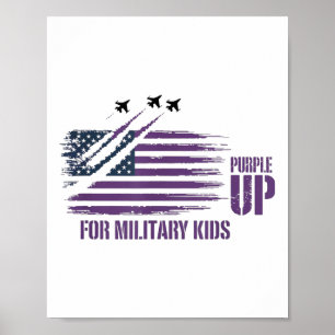 Poster Roxo Para Crianças Militares Afastadas Fl American