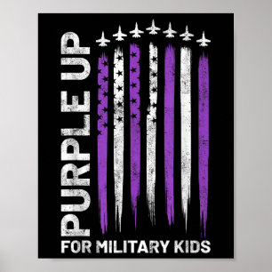 Poster Roxo Para Crianças Militares Bandeira Filho Milita