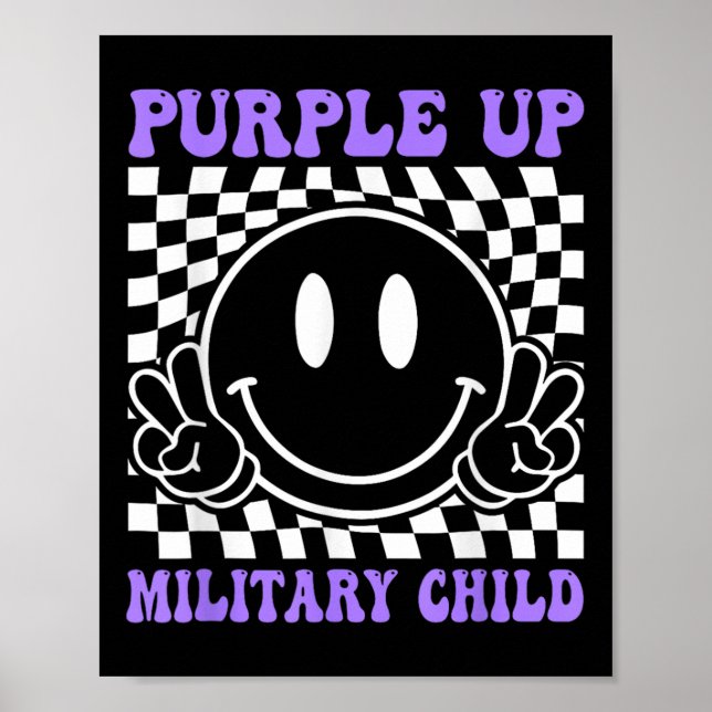 Poster Roxo Para Crianças Militares Filho Militar (Frente)