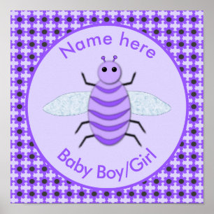 Poster Roxo Roxo Roxo Abelhas Sexo Neutro