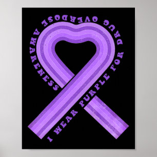 Poster Roxo vestido Para Sensibilização Para A Sobredosag