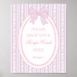 Poster Roxo Vintage Chique Floral Compartilhe uma Receita