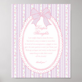 Poster Roxo Vintage Chique Pensamentos de Floral de Frald