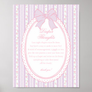 Poster Roxo Vintage Chique Pensamentos de Floral de Frald