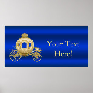 Póster Royal Blue and Gold Prince Baby Shower
