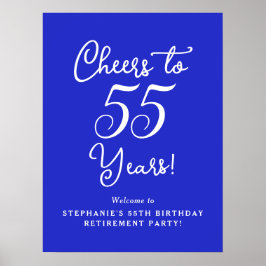 Poster Royal Blue Cheers para 55 anos de festa de aposent