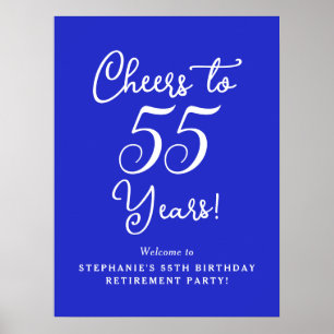Poster Royal Blue Cheers para 55 anos de festa de aposent