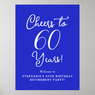 Poster Royal Blue Cheers para 60 anos de aposentadoria be