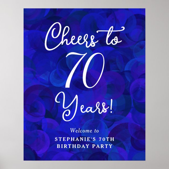 Poster Royal Blue Cheers para 70 anos de aniversário de 7 (Frente)