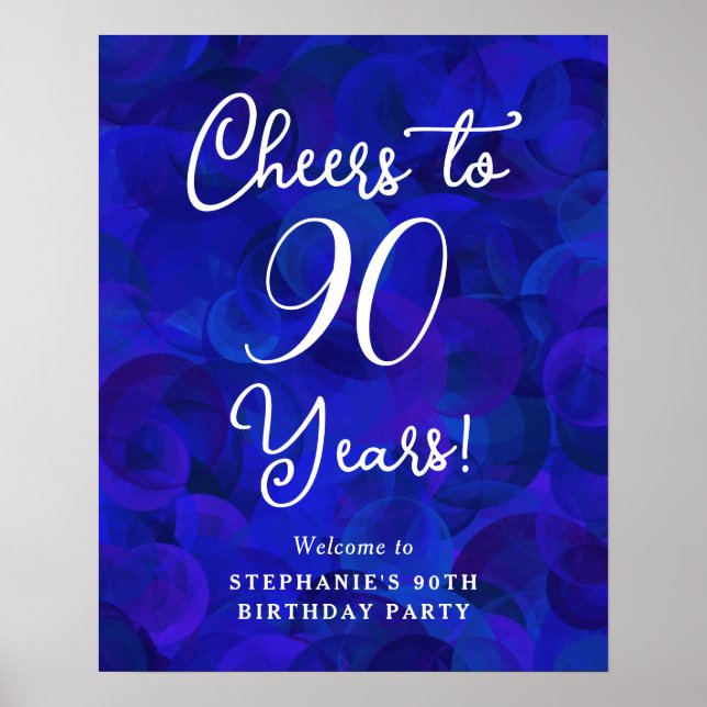 Poster Royal Blue Cheers para 90 anos de aniversário de 9 (Frente)