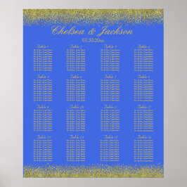 Póster Royal Blue e Dourado Confetti - 16 Gráfico de Asse