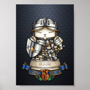 Poster Royal Cat Chess Rook Piece