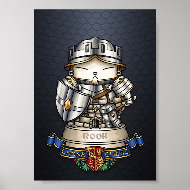 Poster Royal Cat Chess Rook Piece (Frente)