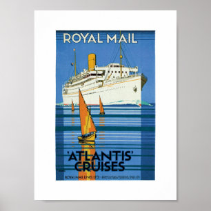 Póster Royal Mail "Atlantis Cruises"