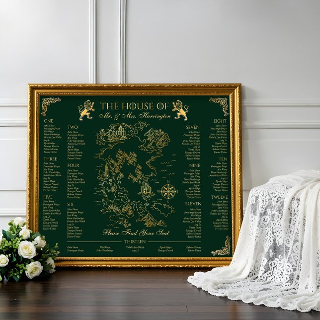 Poster Royal Muse Medieval Fantasy Wedding Map 13 Seating (Royal Muse Medieval Fantasy Wedding Map 13 Seating Poster)