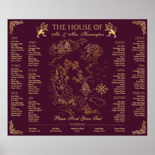 Poster Royal Muse Medieval Fantasy Wedding Map 13 Seating