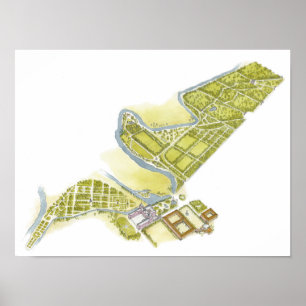 Poster Royal Palace e jardins. Espanha de Aranjuez