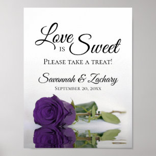 Poster Royal Purple Rosa Love is Sweet Wedat Treat