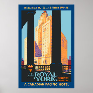 Poster Royal York Hotel Toronto Canadá Viagens vintage P