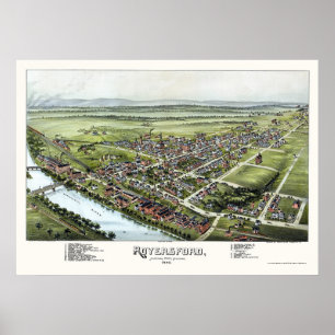 Poster Royersford, mapa panorâmico do PA - 1893