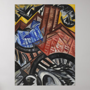 Poster Rozanova - Fábrica E Ponte 1913