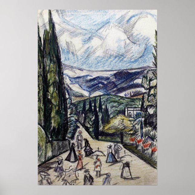 Poster Rozanova - Paisagem da Crimeia 1913 (Frente)