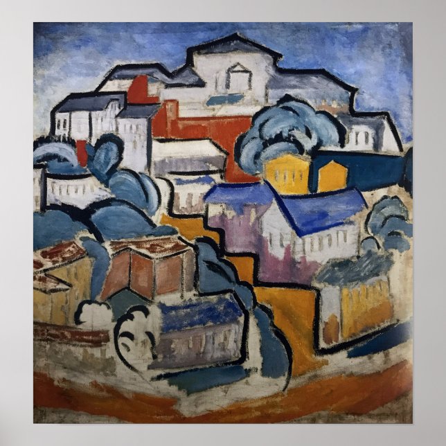 Poster Rozanova - paisagem urbana 1912 (Frente)