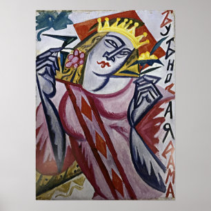 Poster Rozanova - Rainha Dos Diamantes 1915