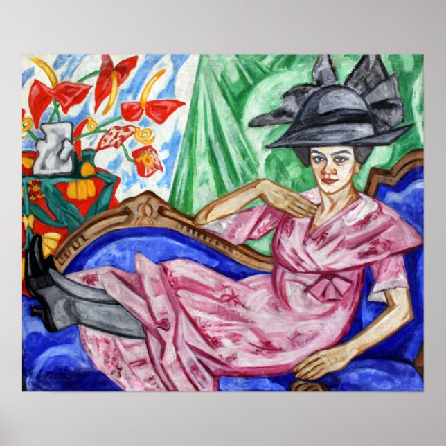 Poster Rozanova - Retrato Da Irmã Anna 1912 (Frente)