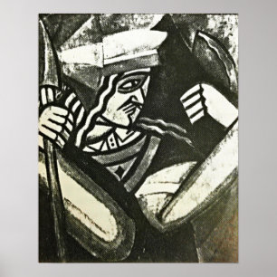 Poster Rozanova - Valete De Ouros 1915