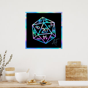 Poster RPG Crit AF   Holo Fantasy Tabletop PnP Gamer Dice