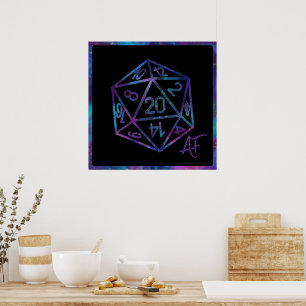 Poster RPG Crit AF   Nebula Fantasy Tabletop Gamer Dice