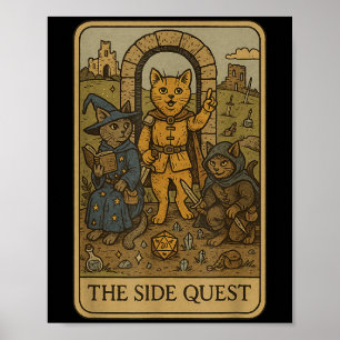Poster Rpg Gamer Gats Engraçado Quest Tarot Card Engraçad
