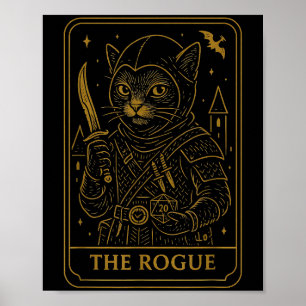 Poster Rpg Gamer Rogue D20 Dice Nerdy Geek Men Women