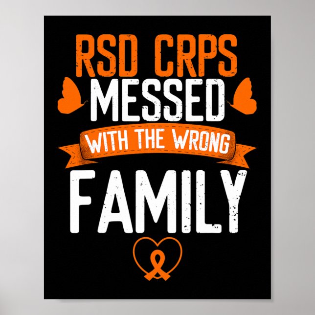 Poster Rsd Crps Mensagem Wrong Family Orange Ribbon Aware (Frente)