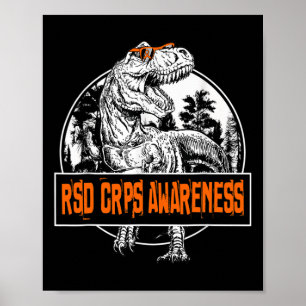 Poster RSD CRPS Sensibilização Dinossauro Faixa Laranja
