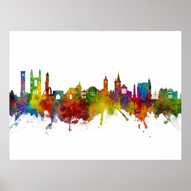 Poster Rua Andrews Scotland Skyline (Frente)