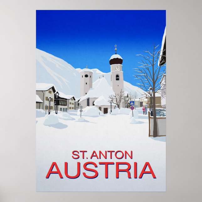 Póster Rua Anton Ski Resort Áustria (Frente)