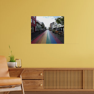 Poster Rua Arco-íris em Reiquiavique Islândia