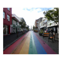 Rua Arco-íris em Reiquiavique Islândia