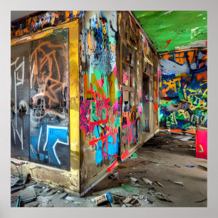 Poster Rua Arte Abandonada Edifício Personalizado