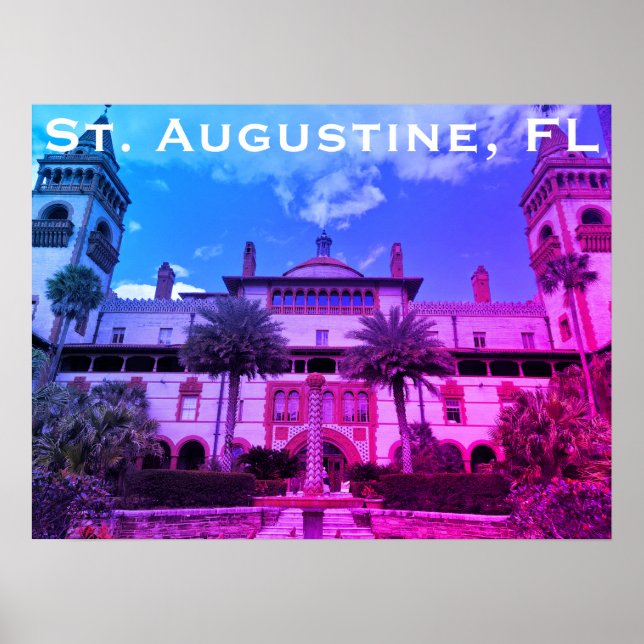 Poster Rua. Augustine, FL - Hotel Ponce de Leon (Frente)