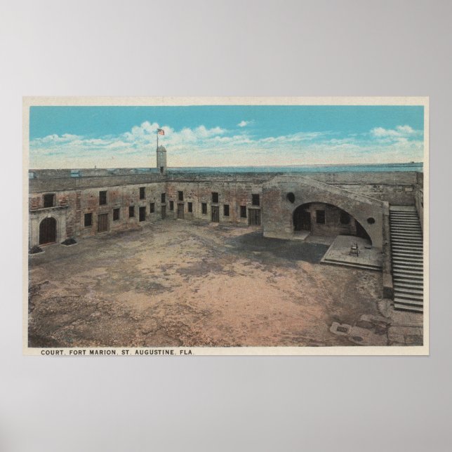 Poster Rua, Augustine, Flórida, Olho de Pássaro de Ft. Ma (Frente)