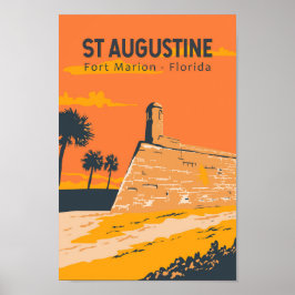 Poster Rua Augustine Florida Viagem Art Vintage