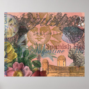 Poster Rua, Augustine Florida Vintage Collage