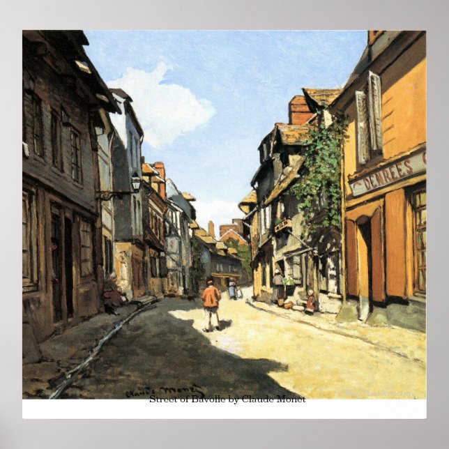 Póster Rua Bavolle, por Claude Monet (Frente)