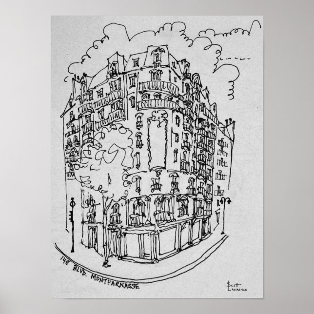 Póster Rua Boulevard Montparnasse | Paris, França (Frente)