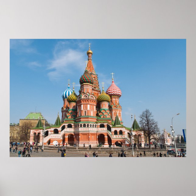Póster Rua. Catedral de Basil em Moscou (Frente)