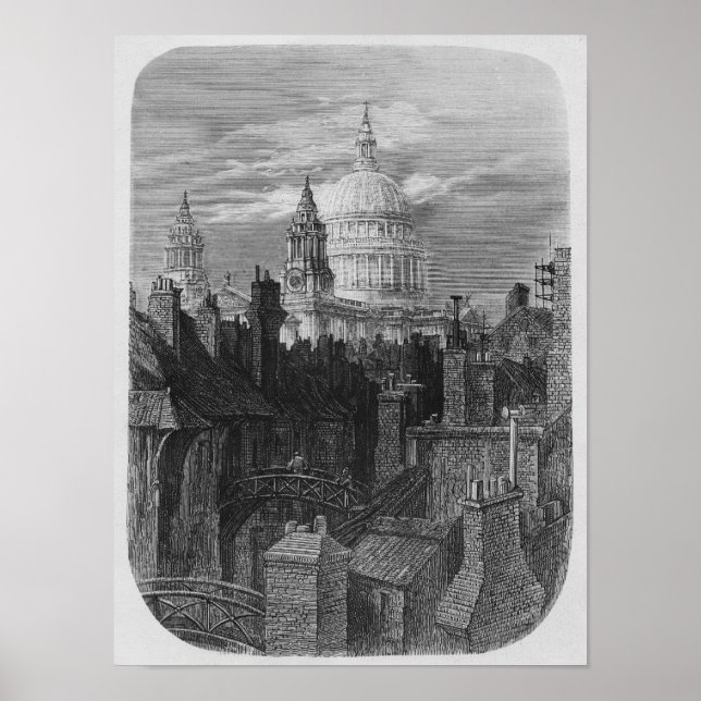 Póster Rua, Catedral de Paul e favelas (Frente)